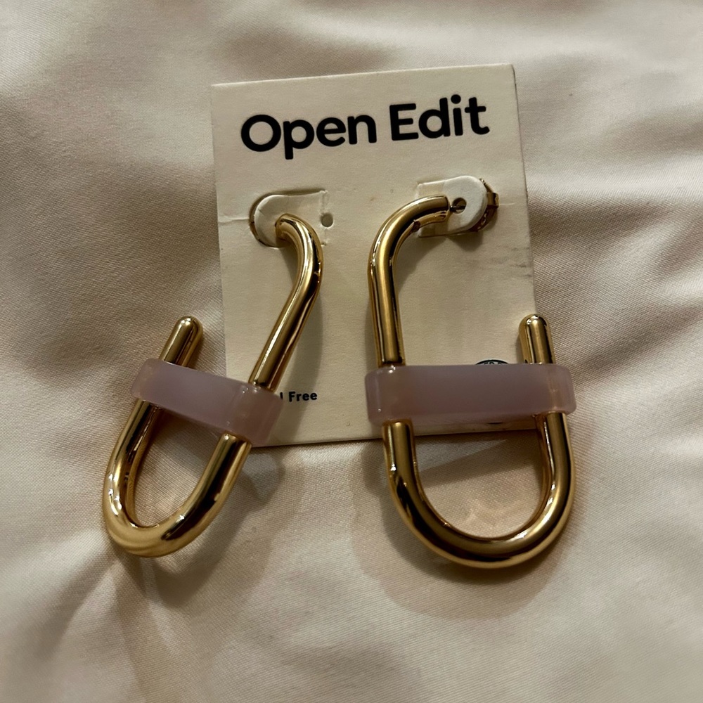 Open Edit Gold Costume Statement Earrings
